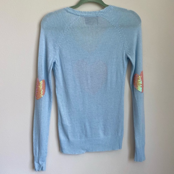 Like new Wildfox white label lightweight sequin heart pullover xs - Picture 7 of 9